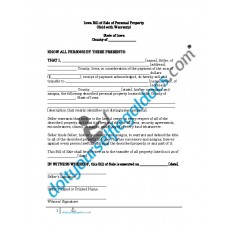 Bill of Sale of Personal Property - Iowa (With Warranty)